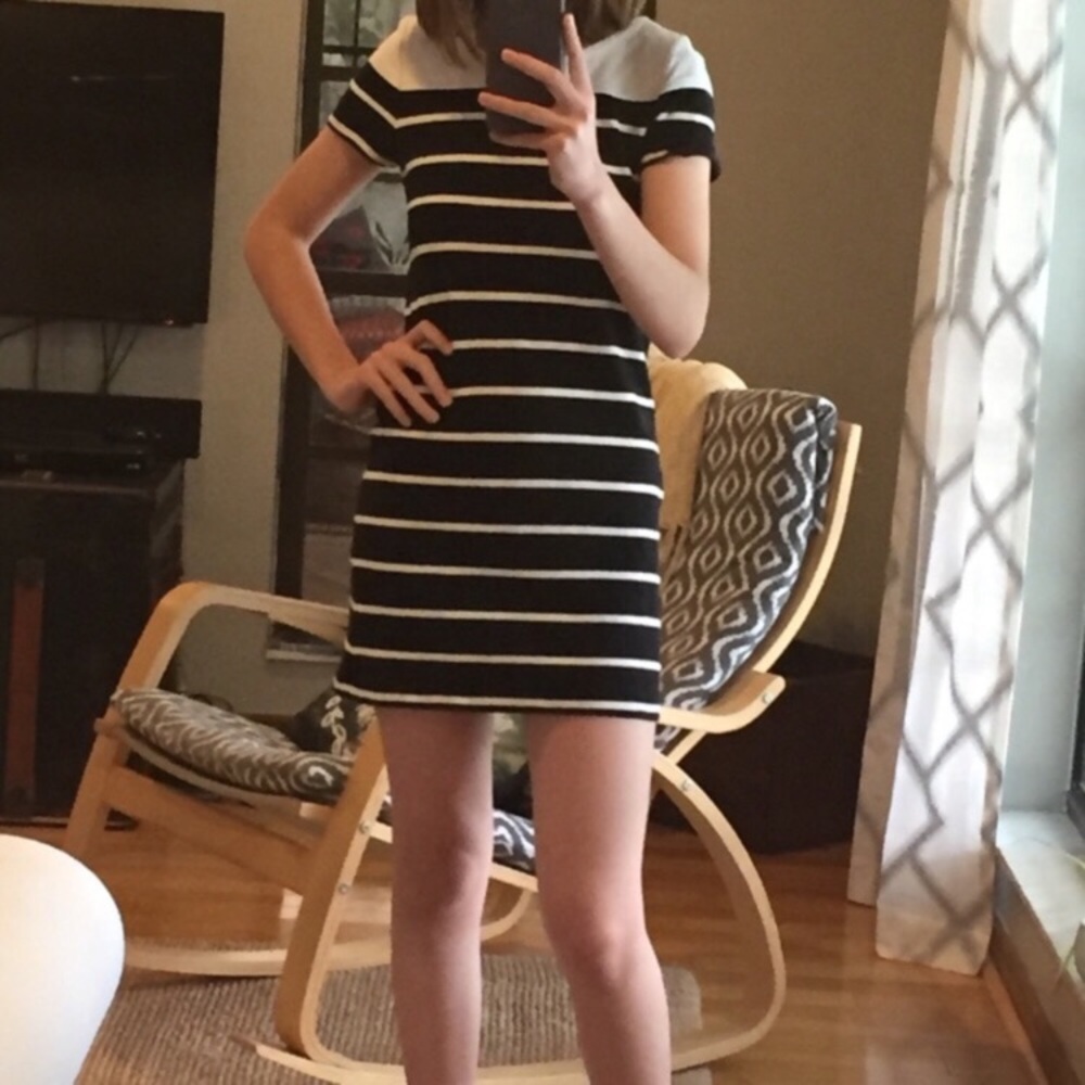 Forever 21 Black & White Striped Shift Dress